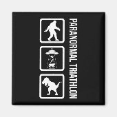 Paranormal Triathlon - Funny Cryptozoology Magneet (Voorkant)