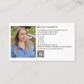 Paranormal with meg Horizontal with photo Visitekaartje (Achterkant)