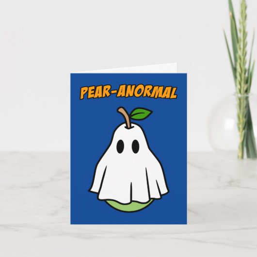 Paranormale Halloween Pear Ghost Pun Feestdagen Kaart (Voorkant)