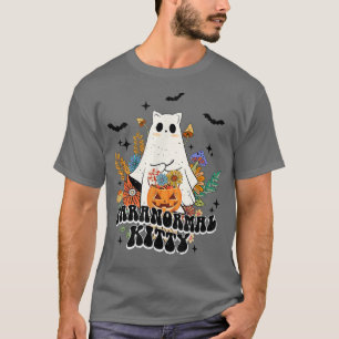 Paranormale Kat Hippie Retro Halloween Costume Ca T-shirt