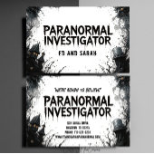 Paranormale onderzoeker achtervolgd visitekaartje