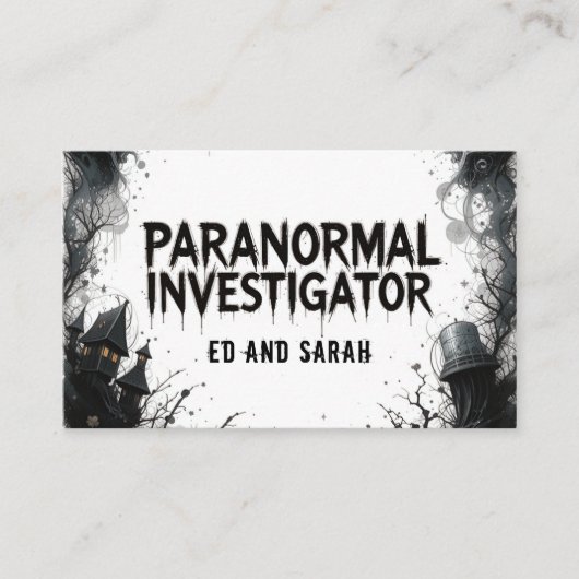 Paranormale onderzoeker achtervolgd visitekaartje (Voorkant)