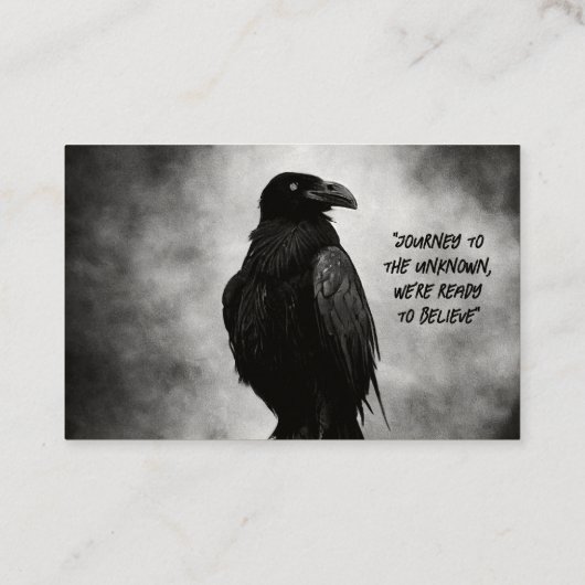 Paranormale onderzoeker Creepy Raven Visitekaartje (Achterkant)