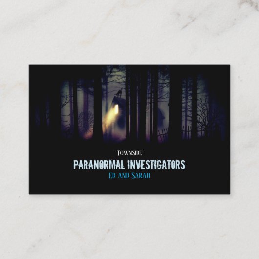 Paranormale onderzoeker De gehakte cabine Visitekaartje (Voorkant)