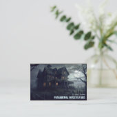 Paranormale onderzoeker Eerie Haunted House Visitekaartje (Staand voorkant)