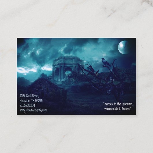 Paranormale onderzoeker Gebroken dorp Visitekaartje (Achterkant)