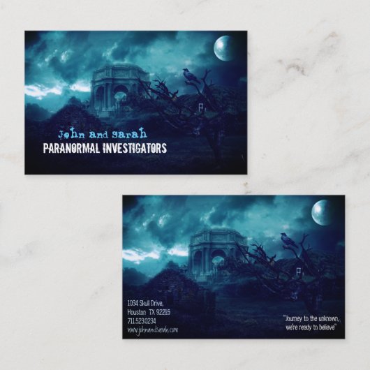 Paranormale onderzoeker Gebroken dorp Visitekaartje (Voorkant / Achterkant)