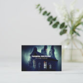 Paranormale onderzoeker Gehaunde Cabine Visitekaartje (Staand voorkant)
