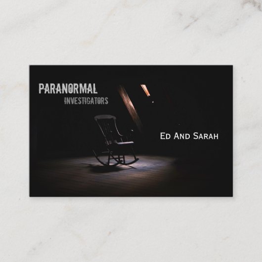 Paranormale onderzoeker Gevoelige Stoel Attisch Visitekaartje (Voorkant)