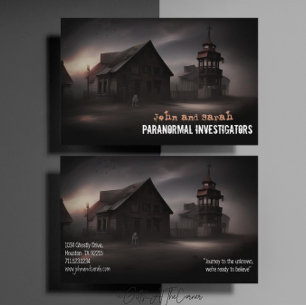 Paranormale onderzoeker Ghost Town White Dog Visitekaartje