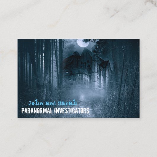 Paranormale onderzoeker Haunted Manor Visitekaartje (Voorkant)