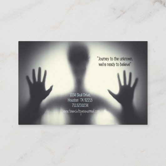 Paranormale onderzoeker Het Buiten Visitekaartje (Achterkant)