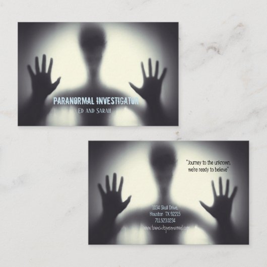 Paranormale onderzoeker Het Buiten Visitekaartje (Voorkant / Achterkant)