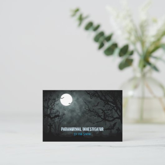 Paranormale onderzoeker Het Fullmoon Visitekaartje (Staand voorkant)