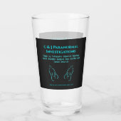 Paranormale onderzoeker met geest logo glas (Achterkant)