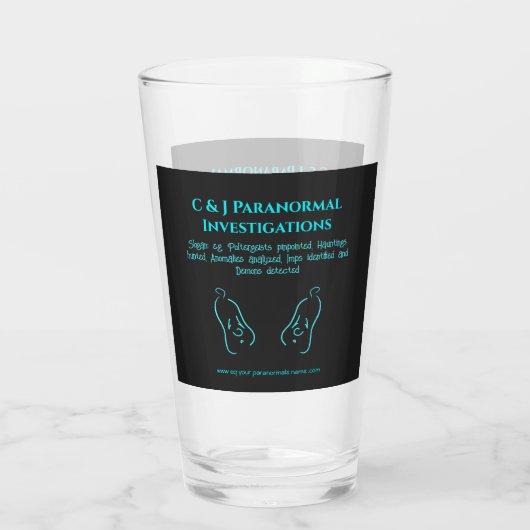 Paranormale onderzoeker met geest logo glas (Achterkant)