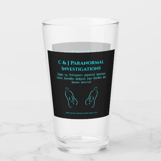 Paranormale onderzoeker met geest logo glas (Voorkant)