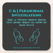 Paranormale onderzoeker met geest logo kartonnen onderzetters (Voorkant)