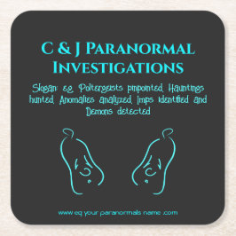 Paranormale onderzoeker met geest logo kartonnen onderzetters