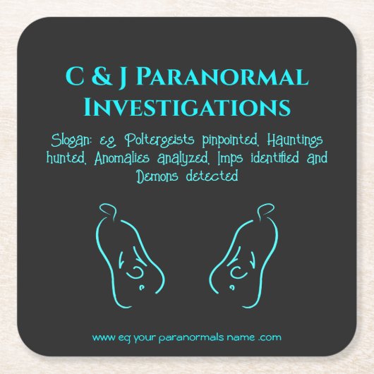 Paranormale onderzoeker met geest logo kartonnen onderzetters (Voorkant)