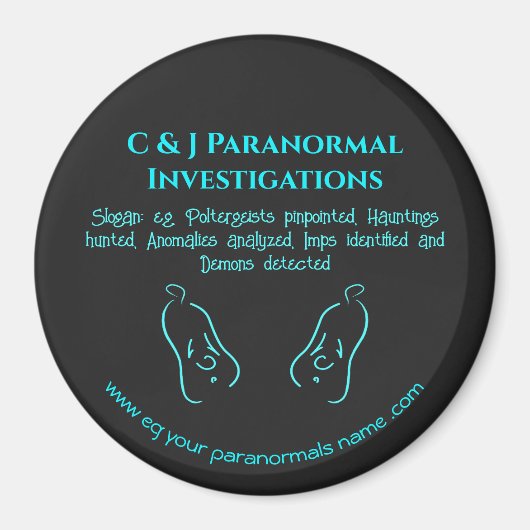 Paranormale onderzoeker met geest logo magneet (Voorkant)