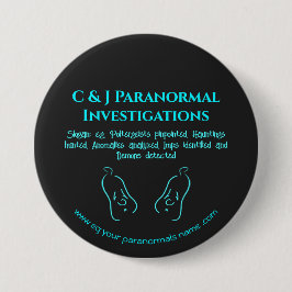 Paranormale onderzoeker met geest logo ronde button 7,6 cm