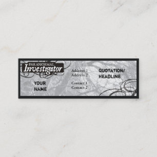 Paranormale onderzoeker mini visitekaartje