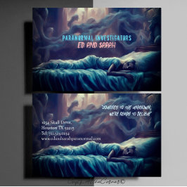 Paranormale onderzoeker nachtmerrie visitekaartje