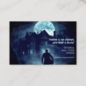 Paranormale onderzoeker spookhuis Fullmoon Visitekaartje (Achterkant)