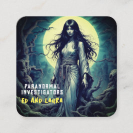 Paranormale onderzoeker spookt spook vierkante visitekaartje