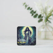 Paranormale onderzoeker spookt spook vierkante visitekaartje (Staand voorkant)