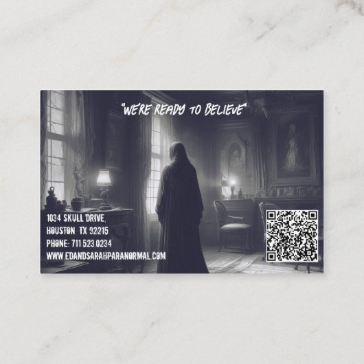 Paranormale onderzoeker spookt spook visitekaartje (Achterkant)