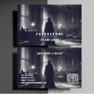 Paranormale onderzoeker spookt spook visitekaartje