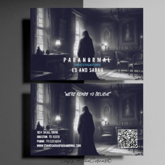 Paranormale onderzoeker spookt spook visitekaartje