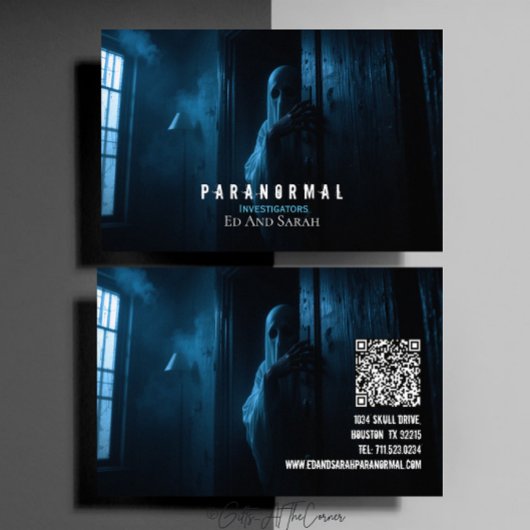 Paranormale onderzoeker spookt spook visitekaartje