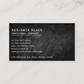 Paranormale onderzoeker Trendy Distress Black Visitekaartje (Achterkant)
