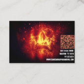 Paranormale onderzoeker Verbrandende schedel Visitekaartje (Achterkant)