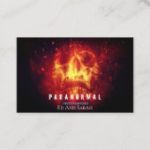 Paranormale onderzoeker Verbrandende schedel Visitekaartje (Voorkant)