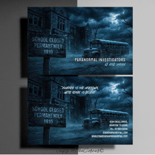 Paranormale Onderzoekers Griezelige Geheime School Visitekaartje