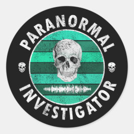 Paranormale onderzoeksschedel ronde sticker