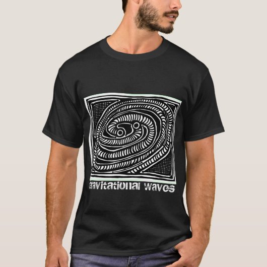 ParanormalPrints T-Shirt Gravitational Waves (Blk) (Voorkant)