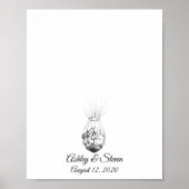 Paraplane Wedding Fingerprint Guestbook Poster (Voorkant)