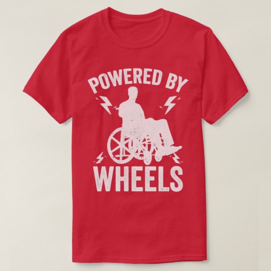 Paraplegic Handicap Paraplegia aangedreven door wi T-shirt (Design voorkant)