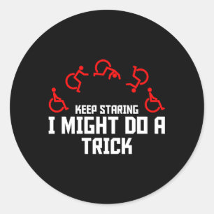 Paraplegie Gehandicapt persoon Rolstoel T Ronde Sticker
