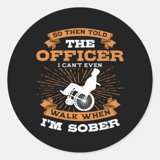 Paraplegische gehandicapte persoon Paraplegie Rols Ronde Sticker (Voorkant)