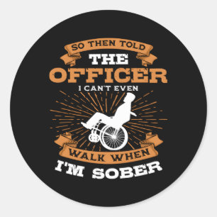 Paraplegische gehandicapte persoon Paraplegie Rols Ronde Sticker