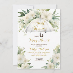 Paraplu april douches brengen mei bloemen kaart