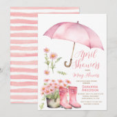 Paraplu april douches brengen mei bloemen kaart (Voorkant / Achterkant)