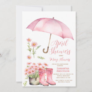 Paraplu april douches brengen mei bloemen kaart