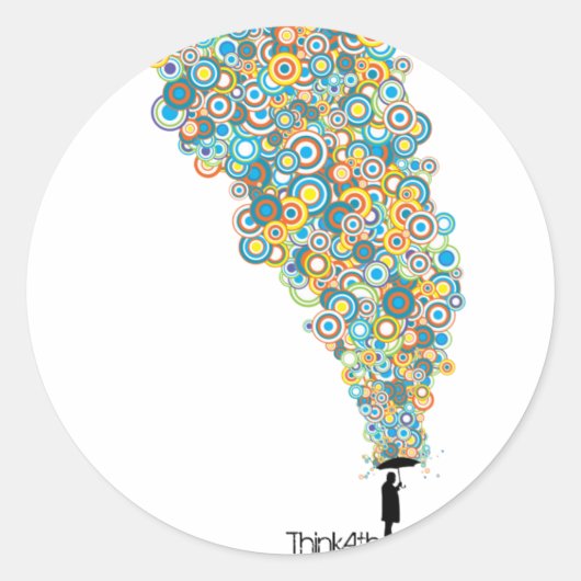 Paraplu Atheïst Ronde Sticker (Voorkant)